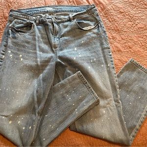 Old Navy Boyfriend Bleach Splatter Jeans